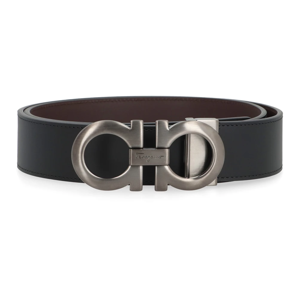 Ferragamo Men's Black Belts, 105 Cm, Reversible Gancini Belt
