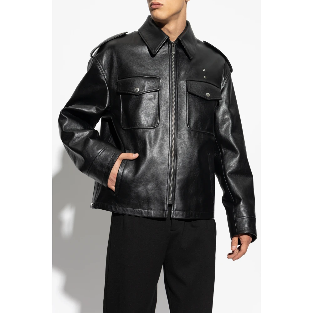 alexander mcqueen Leren jas Black Heren