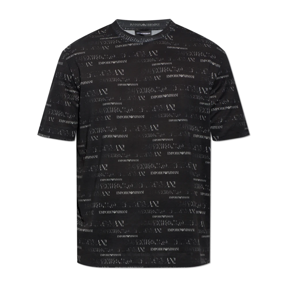 Emporio Armani - Camiseta Con Monograma - Tops - Hombre - Negro - 2XL