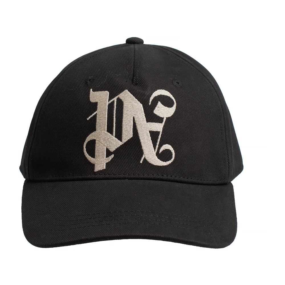 Palm Angels Black Hats & Caps, Male, One Size, Pa Monogram Cap