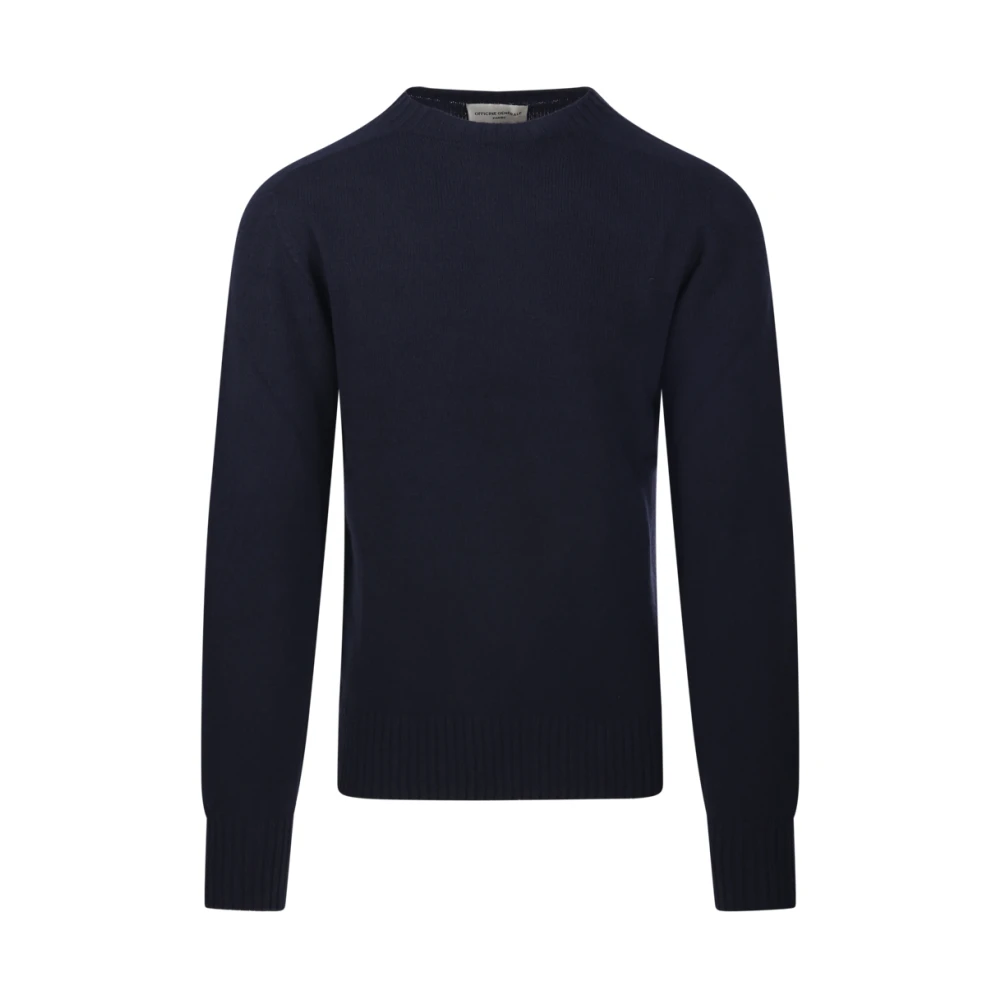 Officine Générale Donkerblauwe Seamless Sweater Blue Heren