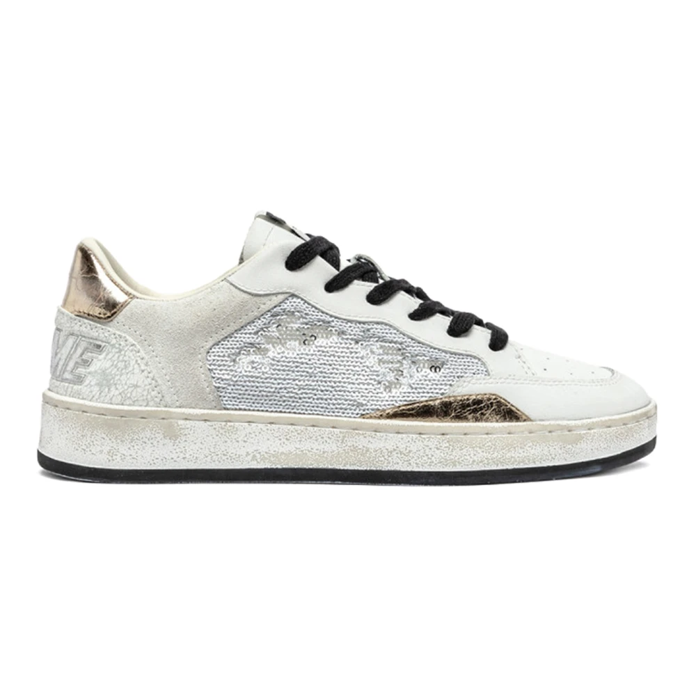Crime London Witte leren sneakers met pailletten Dames Schoenen
