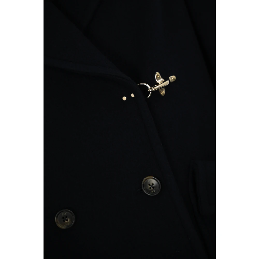 Fay Blauwe Wol Kasjmier Korte Jas Blue Dames