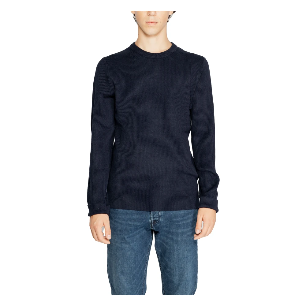jack & jones Gebreide Trui met Ronde Hals Blue Heren