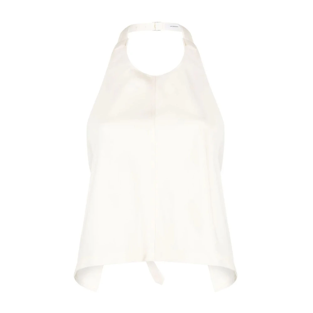 Ryggløs Halter Topp i Off White