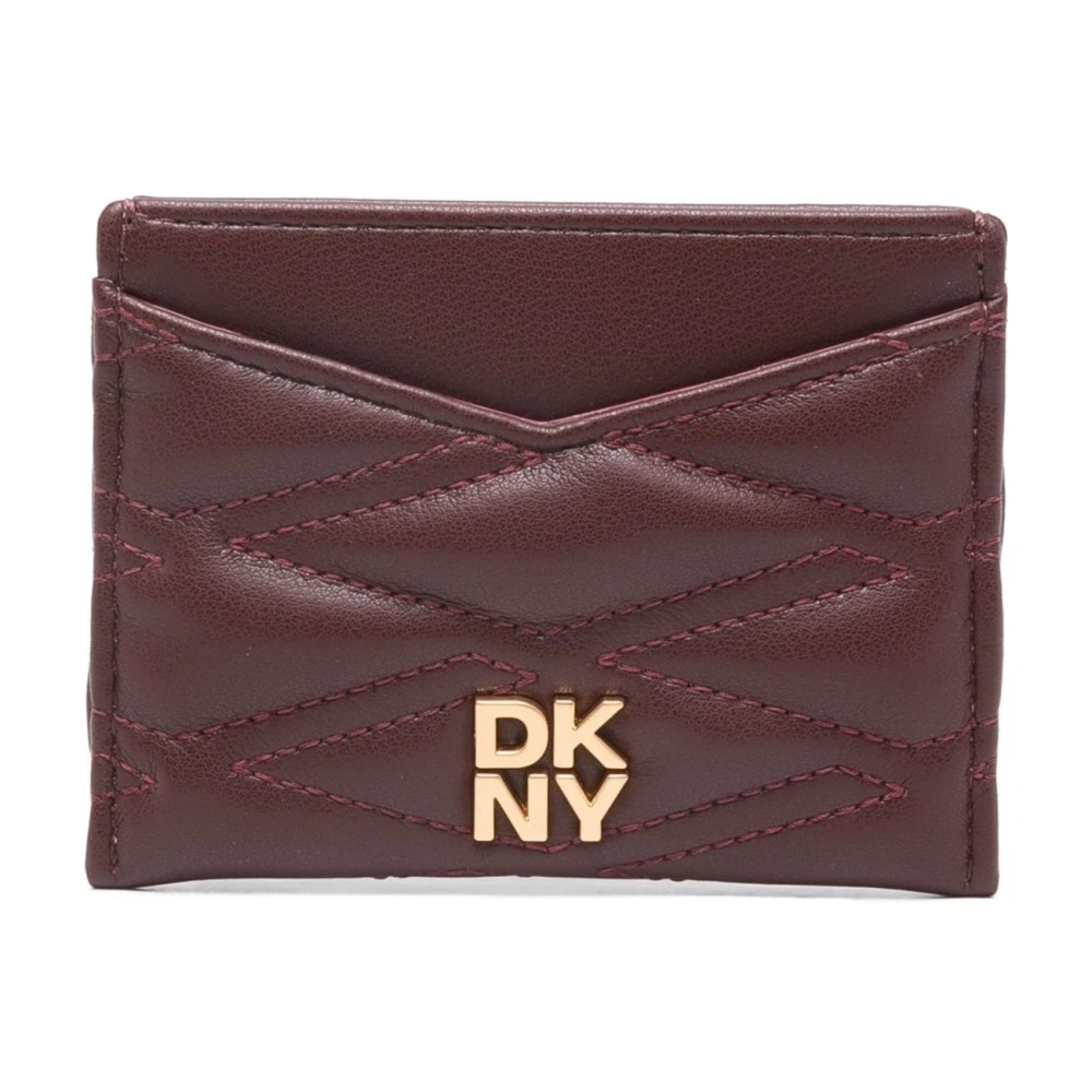 DKNY Röd Korthållare Plånbok för Kvinnor Red, Dam