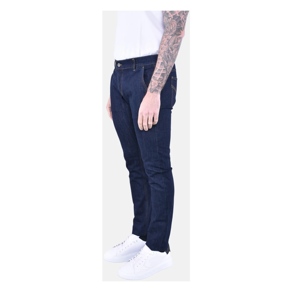 Dondup Skinny Fit Lage Taille Donkerblauwe Jeans Blue Heren