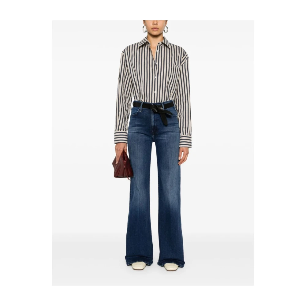 Mother Hoge Taille Wijde Pijp Jeans Blauw Blue Dames