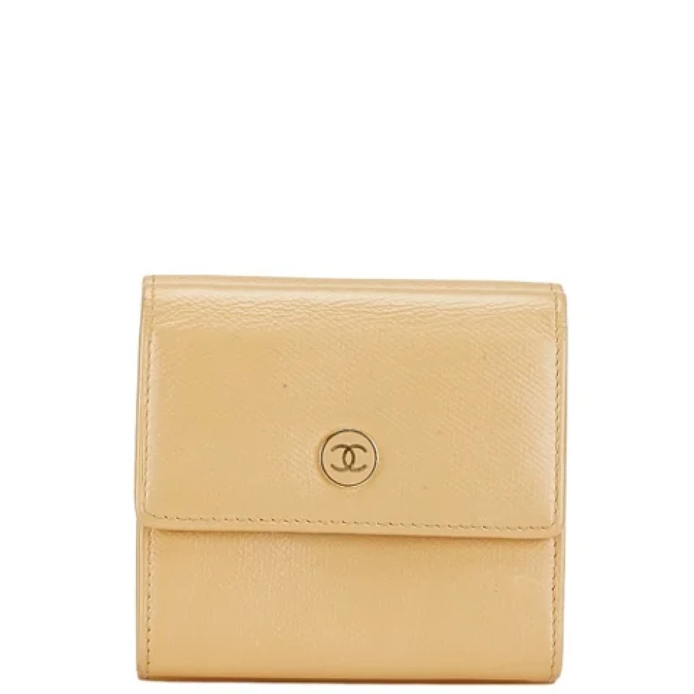 Chanel Vintage Pre-owned Leather wallets Beige Dames