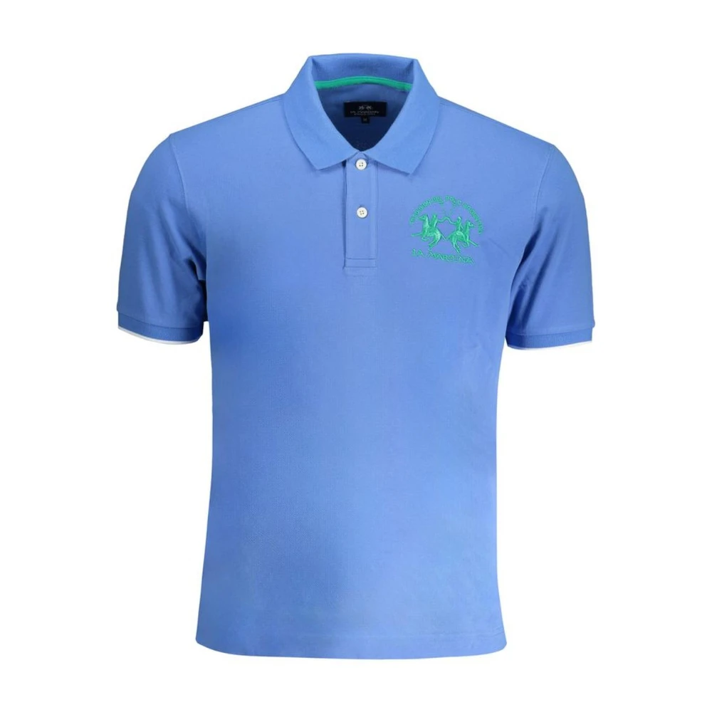 La Martina Men's Blue Polo Shirts,, Light Cotton Polo Shirt Medium