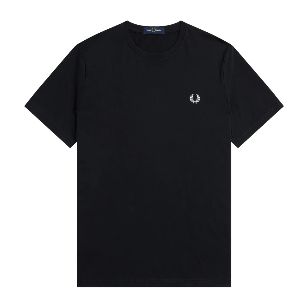 Fred Perry Svart T-shirt med Grafiskt Tryck Black, Herr