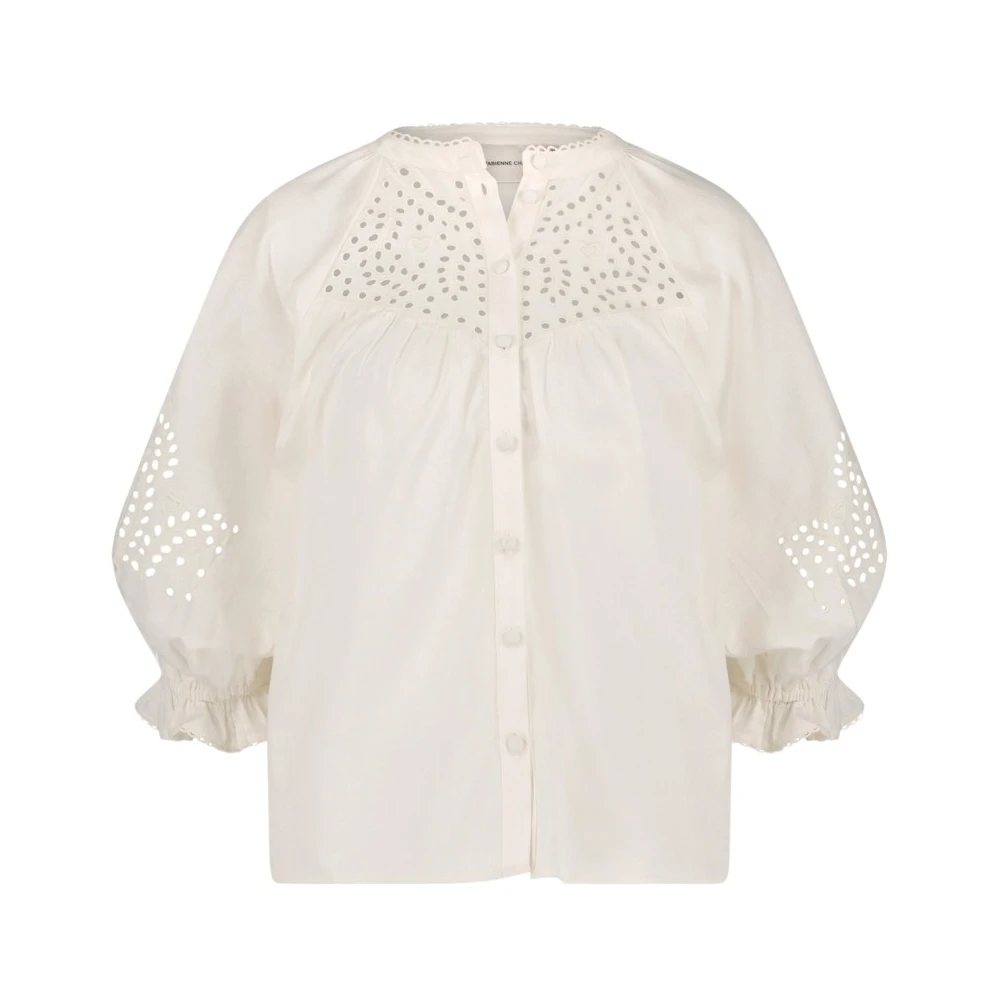 Fabienne Chapot Blouse met ruches kraag White Dames