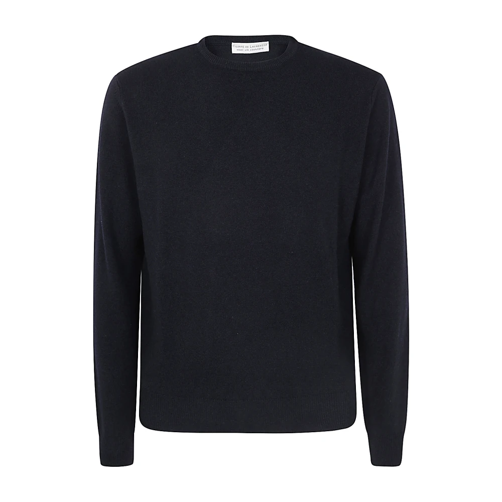 Filippo De Laurentiis Stijlvolle ronde hals lange mouwen top Black Heren