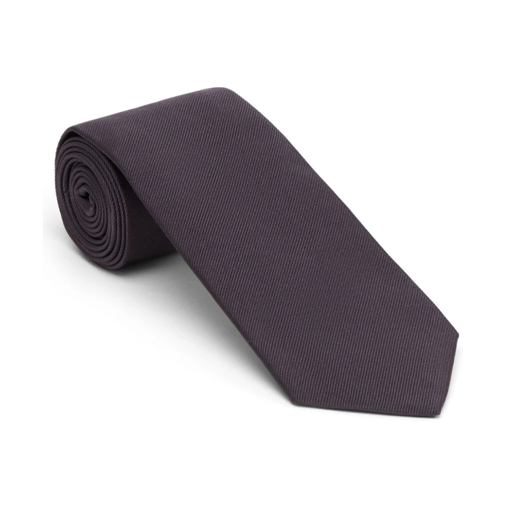 BRUNELLO CUCINELLI Antraciet Zijden Twill Stropdas Gray Heren
