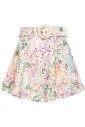 floral-print-linen-shorts