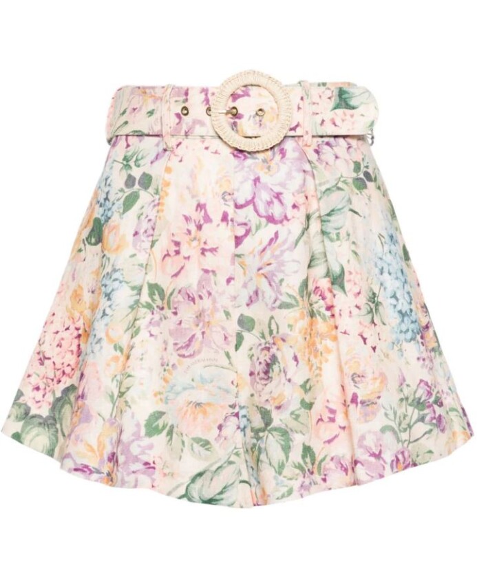 floral-print-linen-shorts