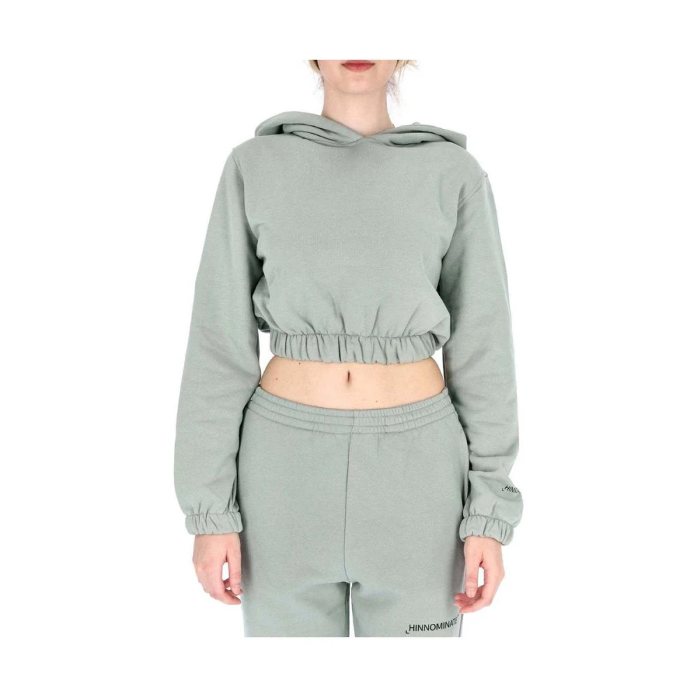 Hinnominate Luxe Katoenen Hoodie met Logomouwen Green Dames