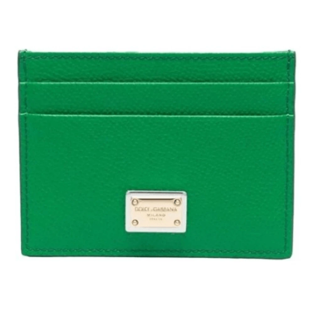 Dolce & Gabbana Luxe Groene Leren Kaarthouder Green Dames