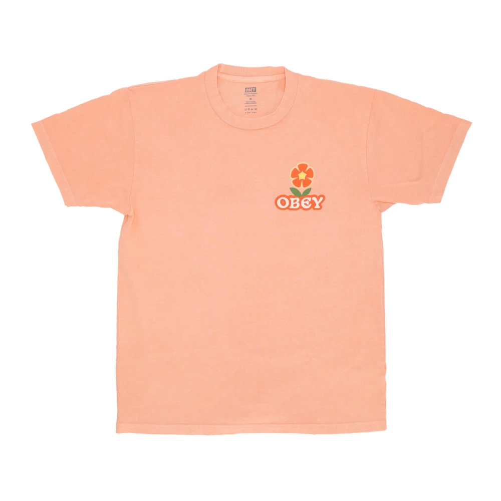 Obey Kunst Geen Oorlog Bloemen T-shirt Orange Heren