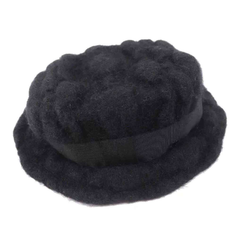 Chanel Vintage Pre-owned Fabric hats Black Dames