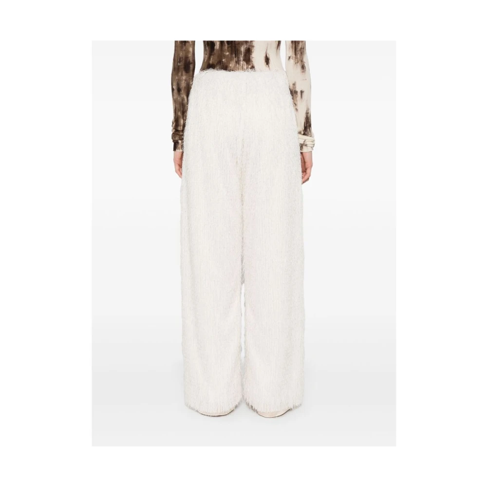 Darkpark Elastische Taille Franje Detail Broek White Dames