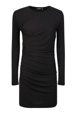 robe-mini-noire-avec-ruches-style-elegant