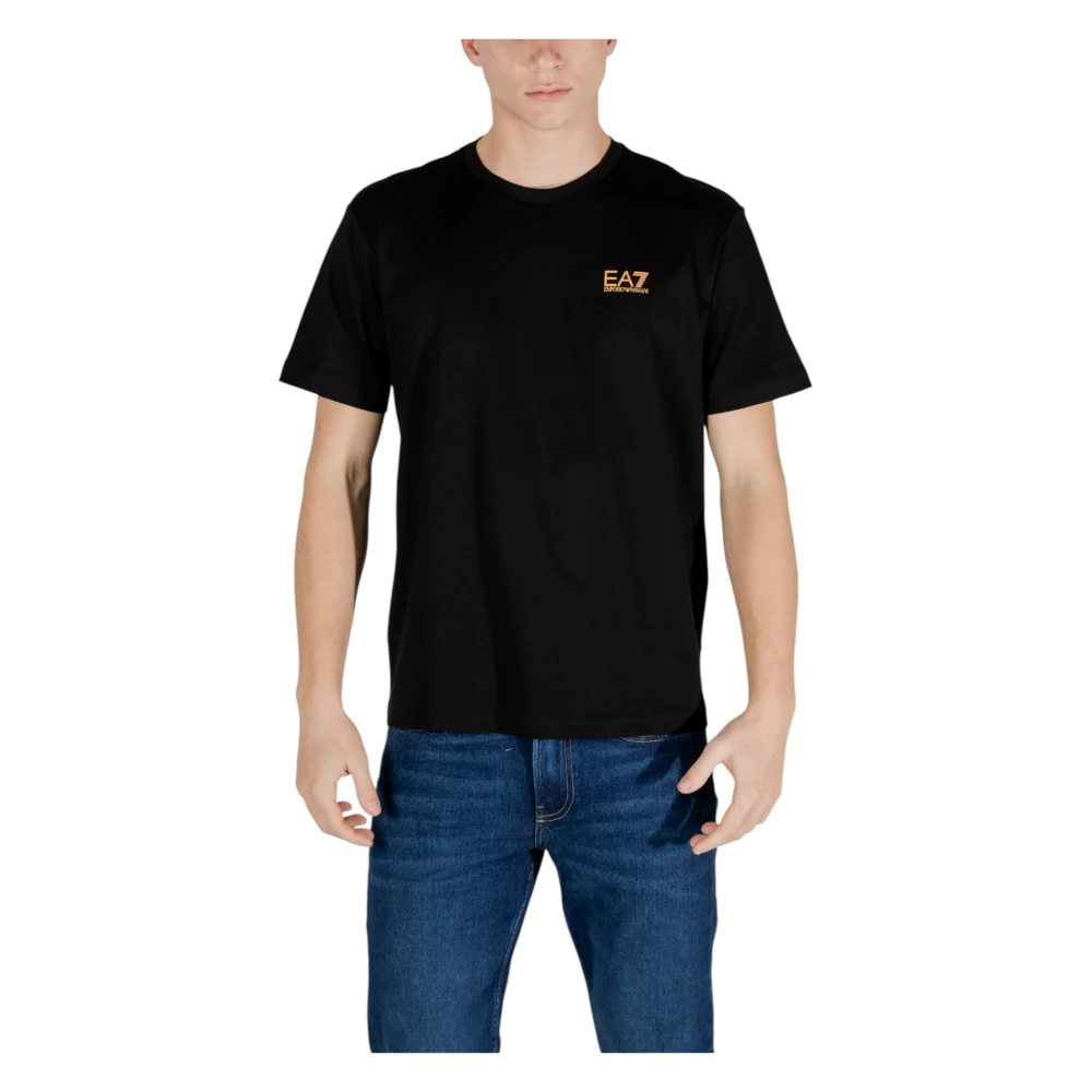 Emporio Armani EA7 Katoenen T-shirt korte mouwen lente zomer Black Heren