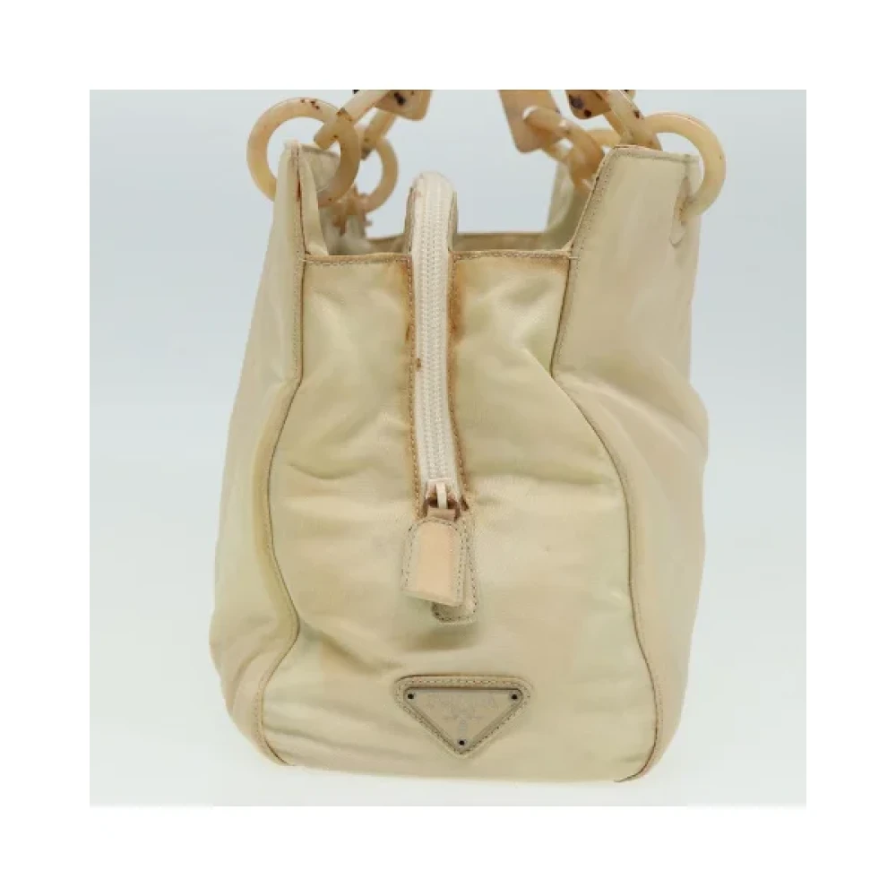 Prada Vintage Pre-owned Nylon handbags Beige Dames