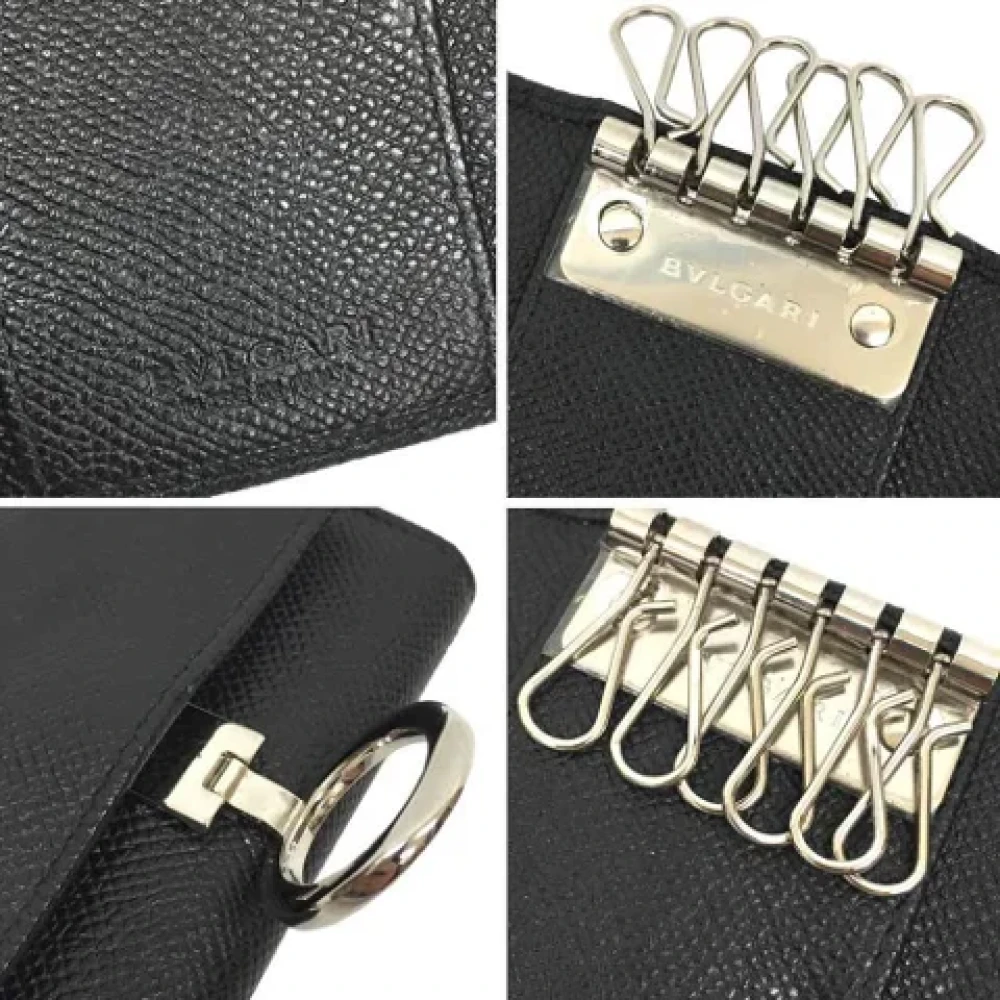 Bvlgari Vintage Pre-owned Leather wallets Black Dames