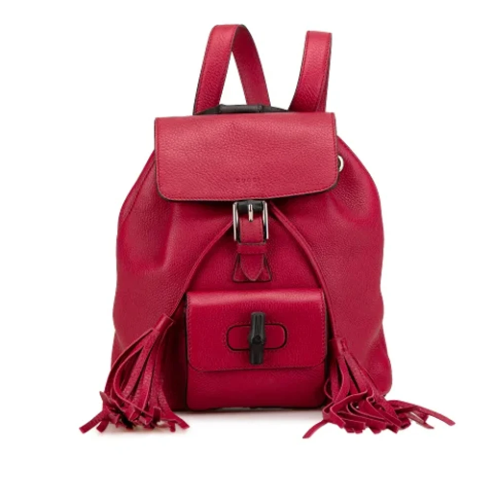 Gucci Vintage Pre-owned Leather backpacks Red Dames