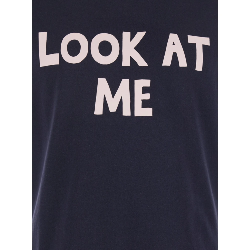 JW Anderson Blauwe Mouwloze Maxi Print Logo Top Blue Heren