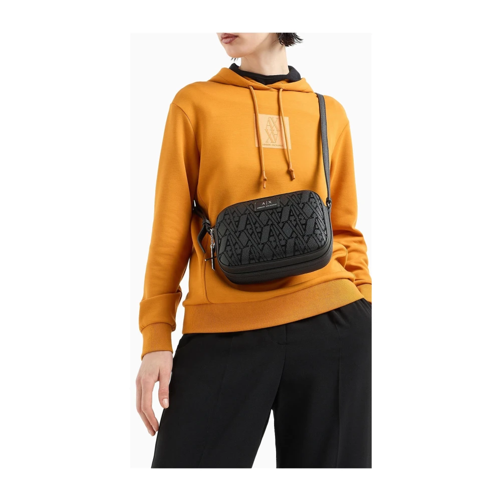 Emporio Armani Zwarte cameratas met overal logo Black Dames