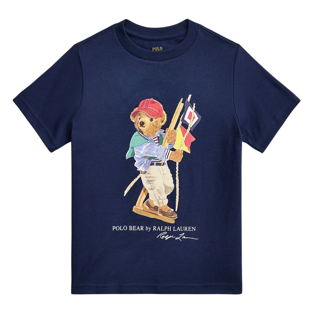 Ralph Lauren Boys Blue Kids Short Sleeve T-Shirts, 6 Y, Polo Bear Jersey T-Shirt