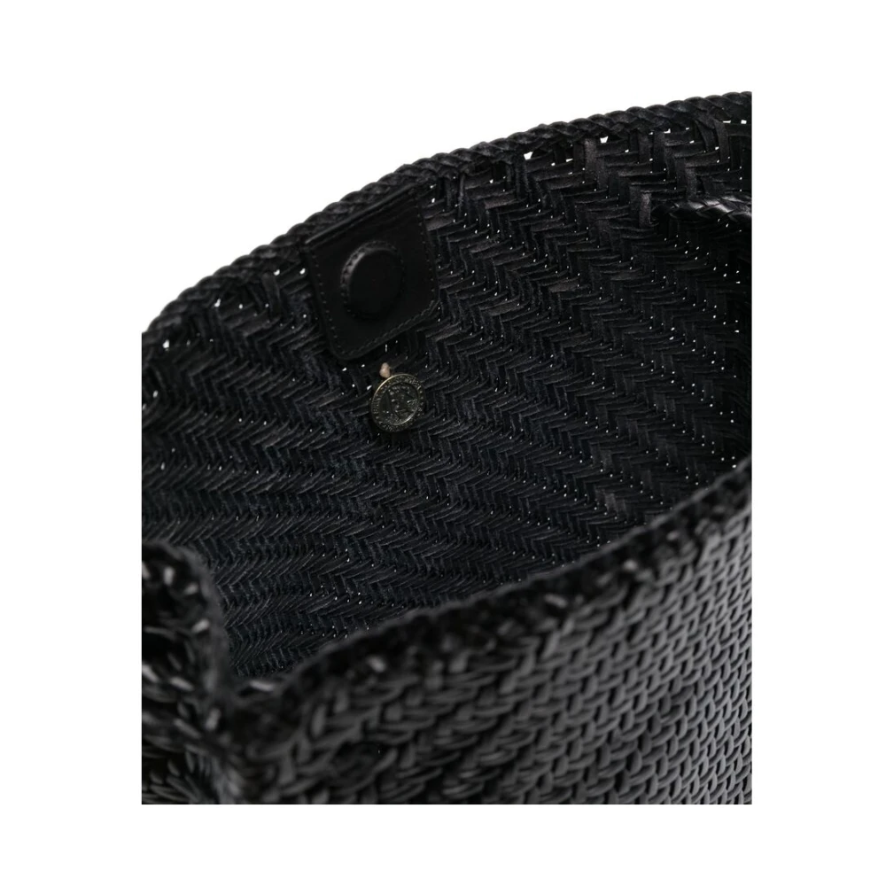 Dragon Diffusion Zwarte leren rugzak met trekkoordsluiting Black Dames