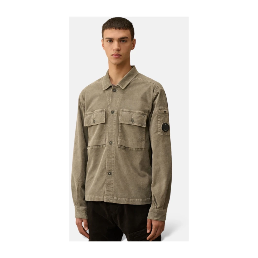 C.P. Company Grijze Corduroy Overhemd Fw24 Gray Heren