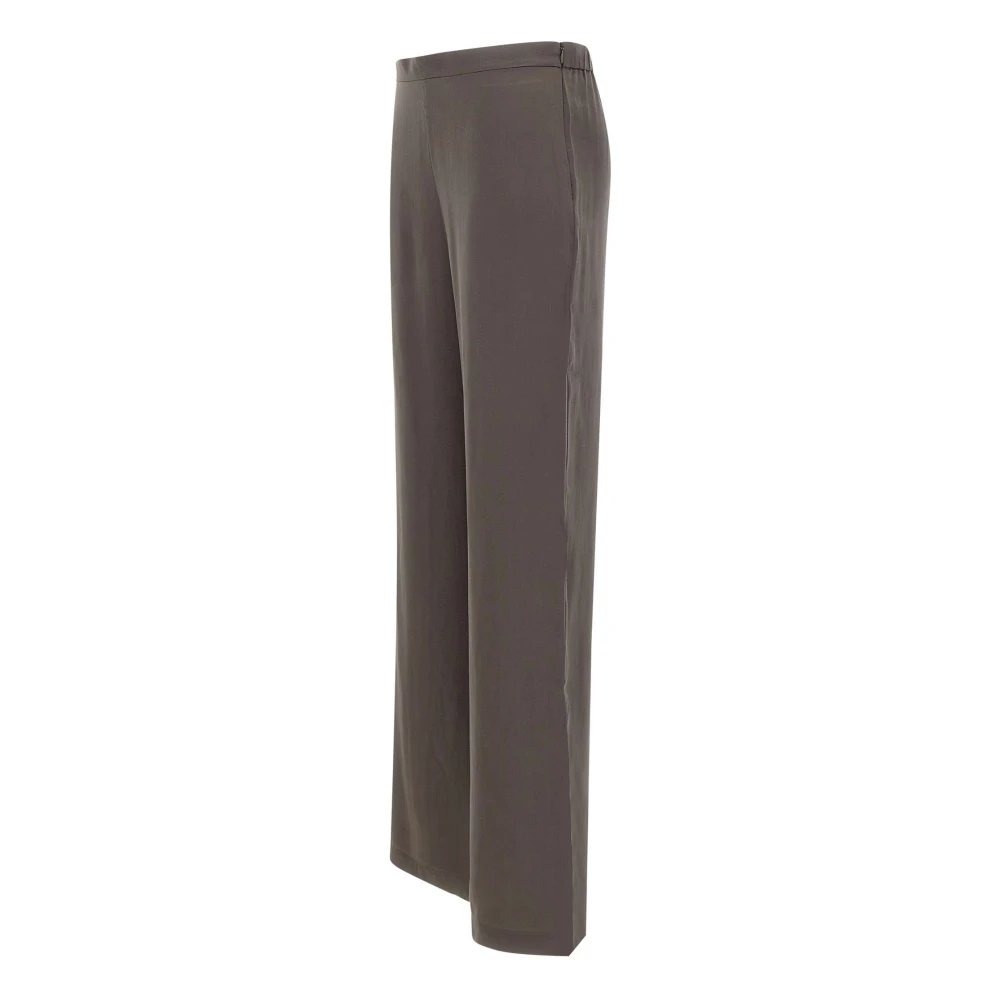 IRO Zijden Wijde Pijp Chocolade Broek Brown Dames