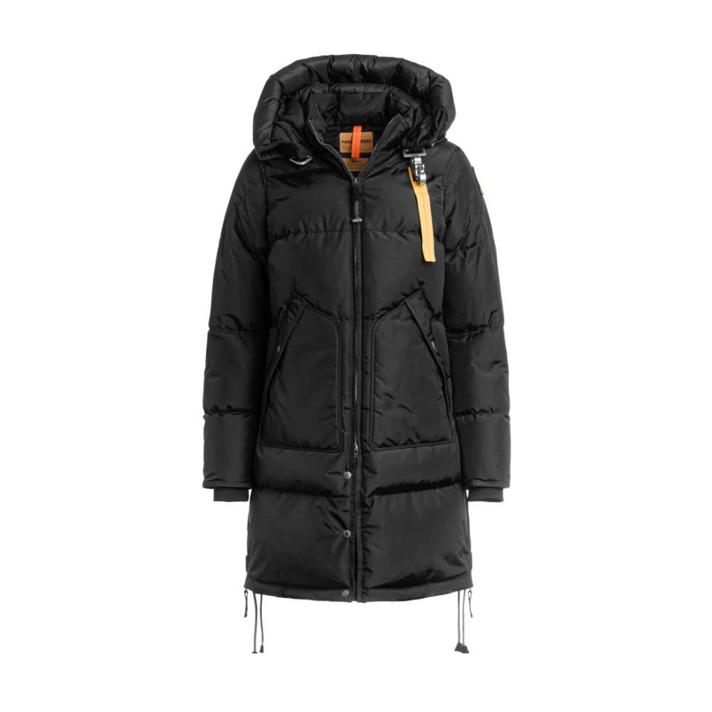 Parajumpers Women's Black Down Jackets, S, Long Bear Hooded Parka