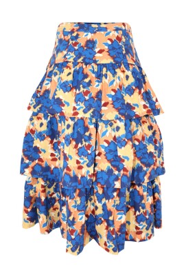 floral-print-high-waist-tiered-skirt