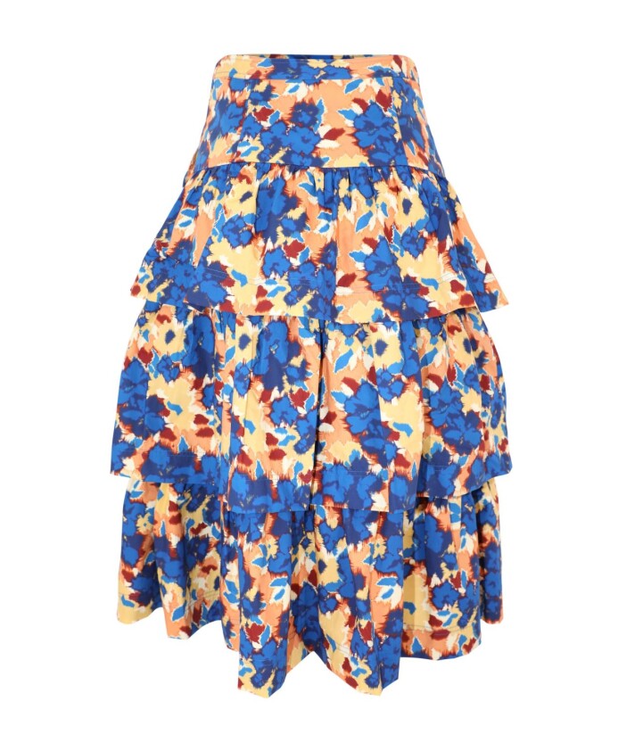 floral-print-high-waist-tiered-skirt