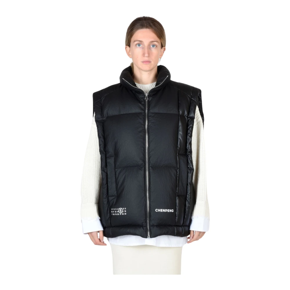 MM6 Maison Margiela Gewatteerd Uni Vest Black Dames