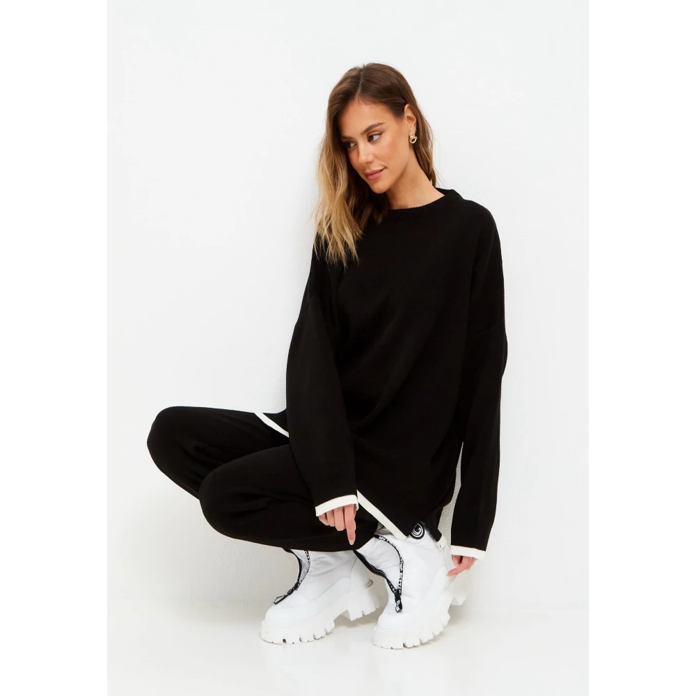 Cesare Gaspari Oversized Jogger set Zwart Black Dames