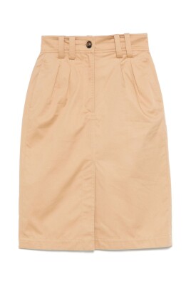 jupe-midi-beige-amande-avec-fente-avant