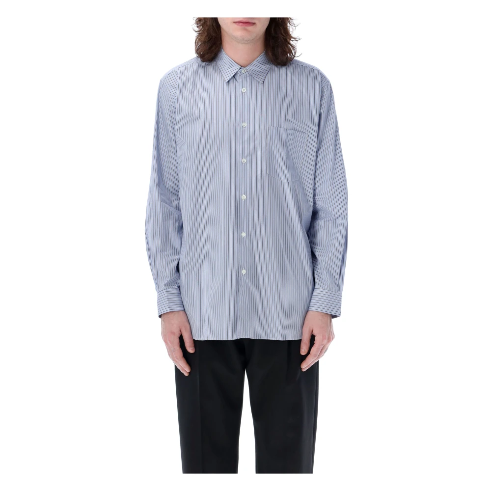 Comme des Garçons Gestreept Navy Blauw Shirt Blue Heren