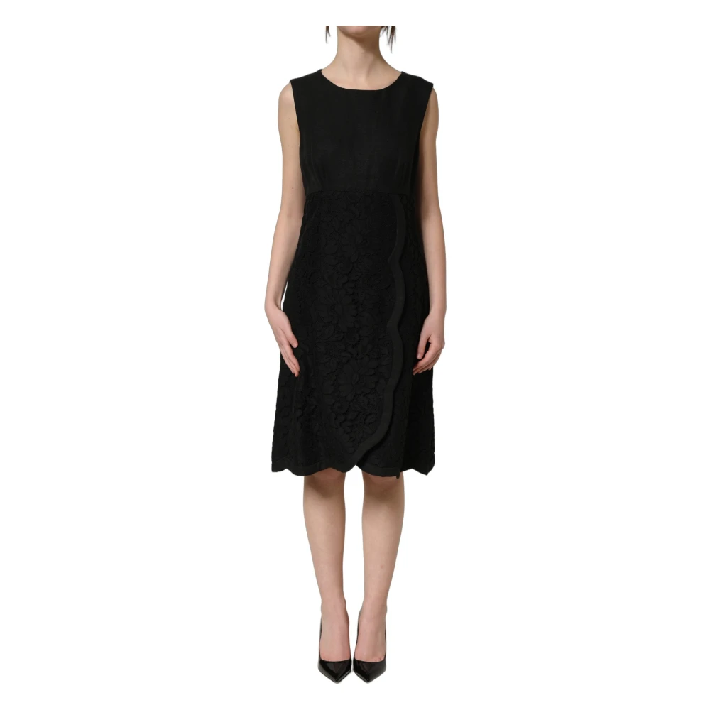 Dolce & Gabbana Black Midi Dresses, Female, Xs, Sleeveless Shift Dress