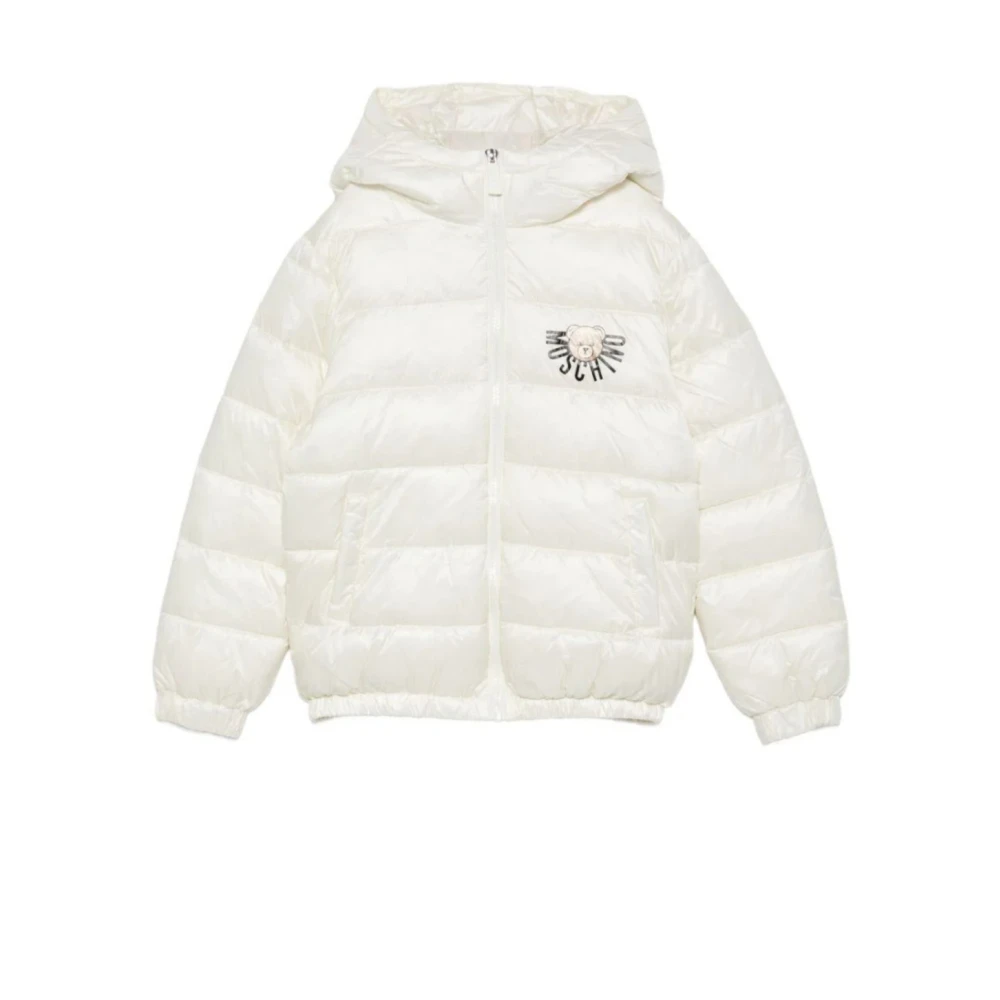 Moschino White Winter Jackets, Male, 14 Y, Bomber Jacket