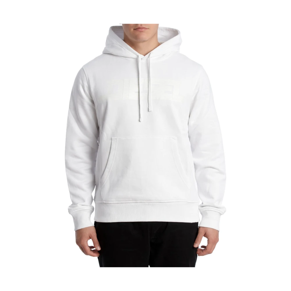 Diesel Men's White Hoodies, 2XL, Logo Hoodie