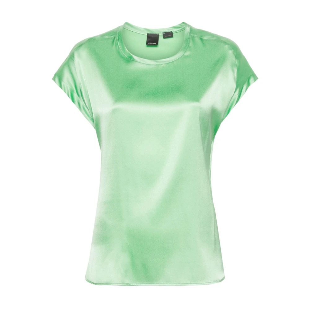 Pinko Groene Zijden Satijnen Shirt Green Dames