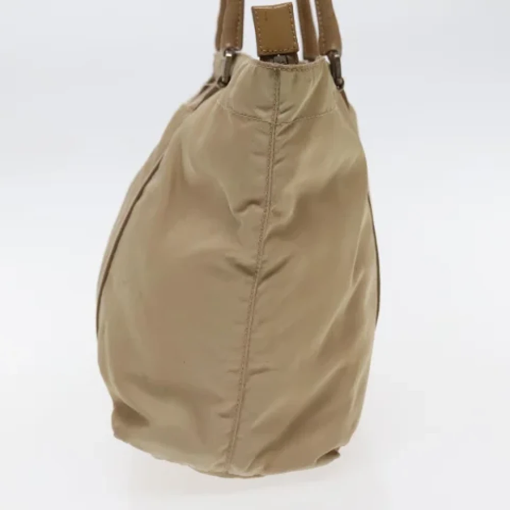 Prada Vintage Pre-owned Nylon prada-bags Beige Dames