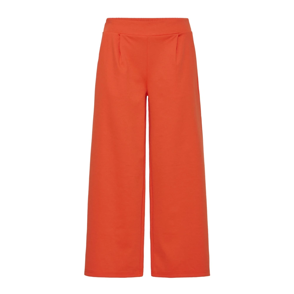 Ichi Women's Orange Wide Trousers - Wide Trousers - Xs - Trousers