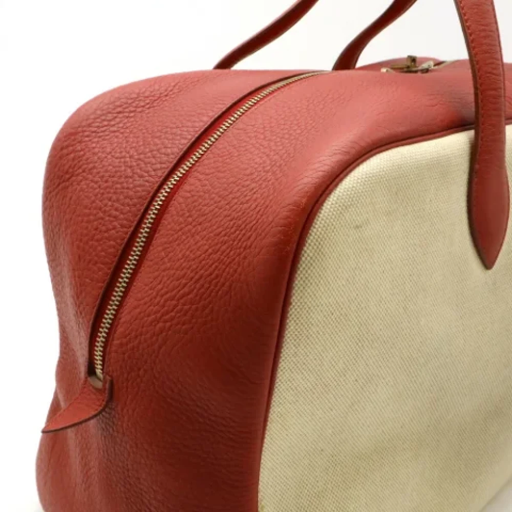 Hermès Vintage Pre-owned Leather travel-bags Beige Dames